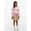 RUGBY STRIPE POLO LS, TOU/Pink Daisy Stripes