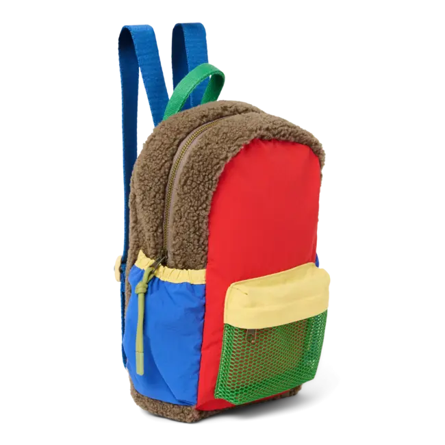 Fiery Red Patchwork Midi Backpack