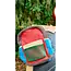 Fiery Red Patchwork Midi Backpack