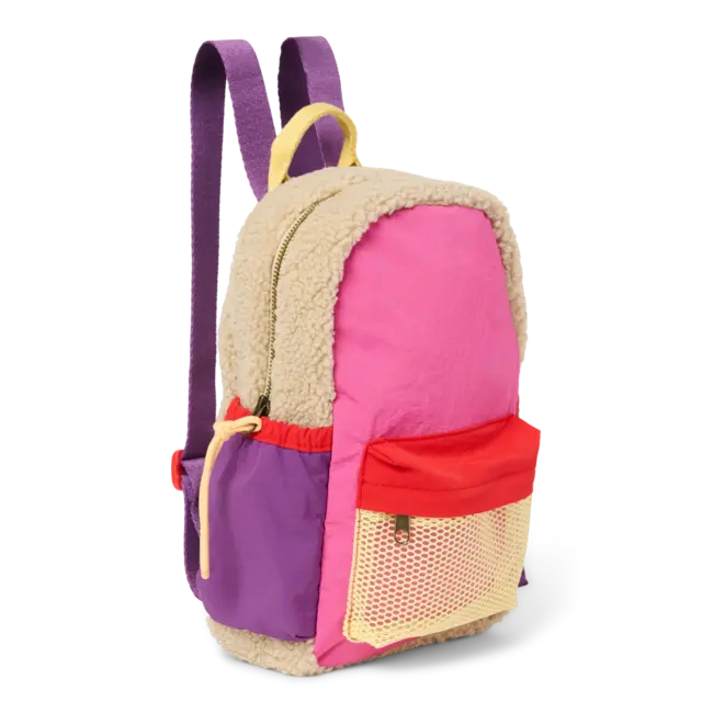 Bright Pink Patchwork Midi Backpack