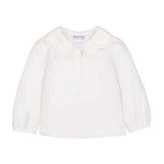 Mayoral L/s polo w/ wave collar      26Nat-champa