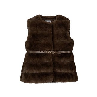 Mayoral Fur vest with belt           62Coffee