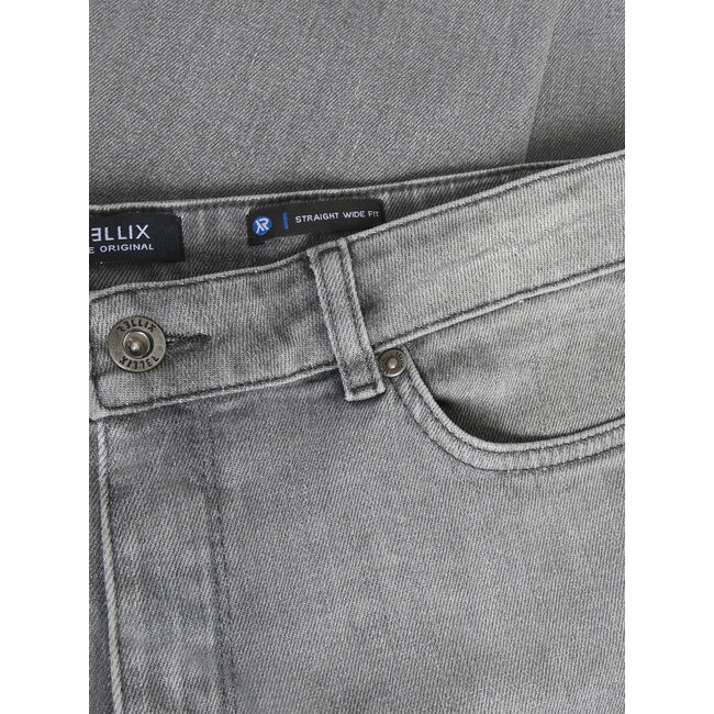 Straight Wide Fit Jeans Grey 1149 Used Grey Denim