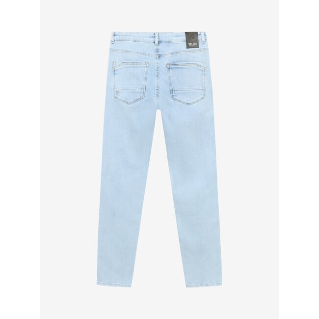 Straight Wide Fit Jeans Blue 7166 Used Light Denim