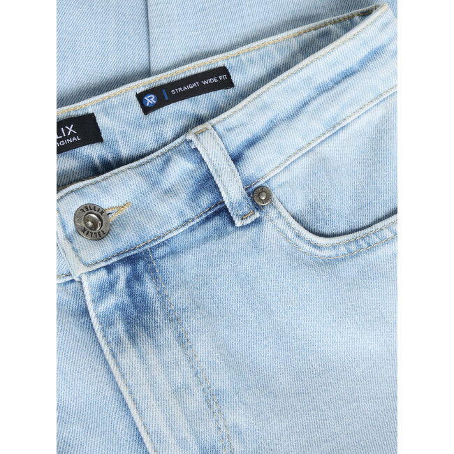 Straight Wide Fit Jeans Blue 7166 Used Light Denim