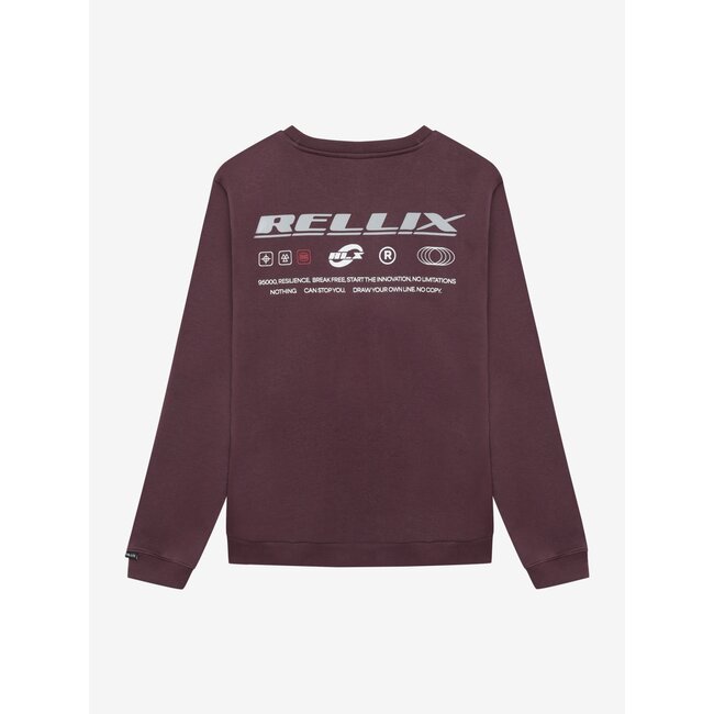 Sweater Rellix Backprint Brush  4222 Dusty Bordeaux