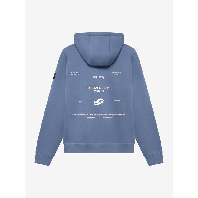 Hoodie Rellix Backprint Brush  7258 Ash Blue