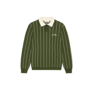 Les Deux Signature Knitted LS Polo  566 RIFLE GREEN