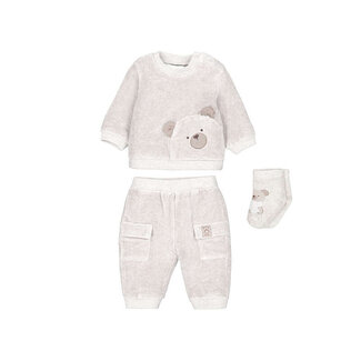 Mayoral 2-pc corduroy knit tracksuit 32H. Milk