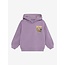 Oversized Hoodie Chest Print  Purple 6986 Purple Melange