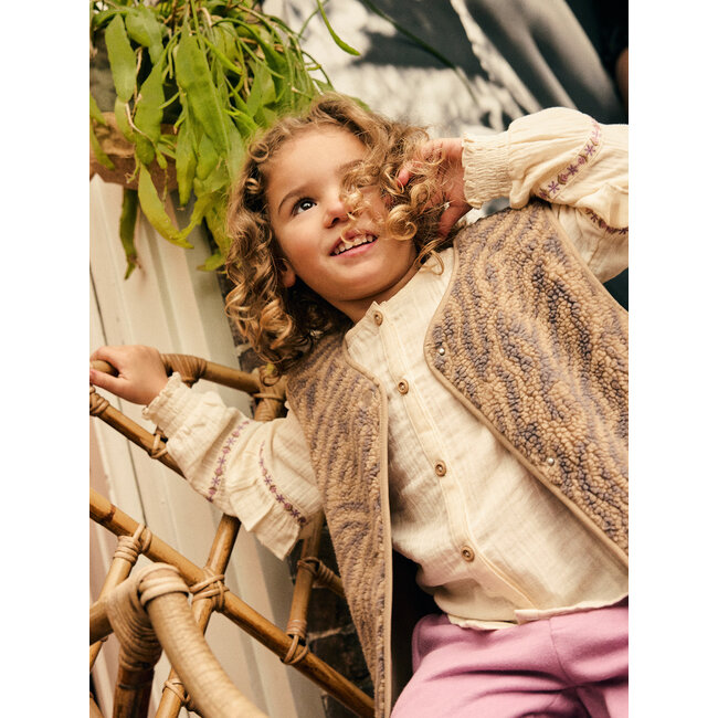 Shirt Longsleeve Ruffle  Sand 1611 Mother of Pearl