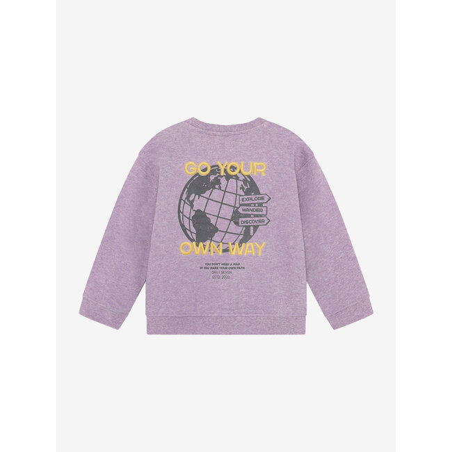 Oversized Sweater Backprint  Purple 6986 Purple Melange