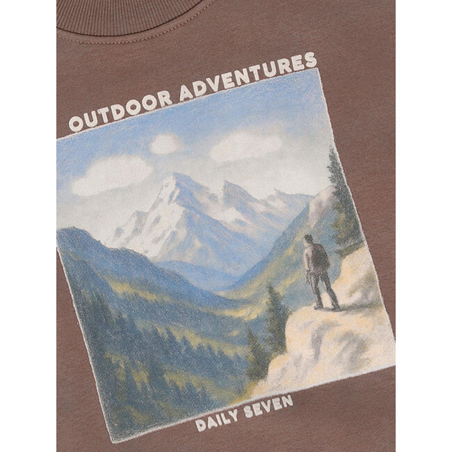 Oversized Sweater Print  Brown 2721 Almond Brown