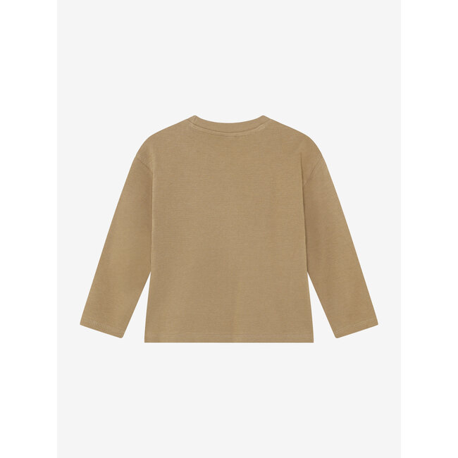 T-shirt Longsleeve Badge  Brown 2745 Plaza Taupe