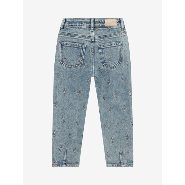 Denim Mom Fit Embroidery  Blue 7154 Used Medium Denim
