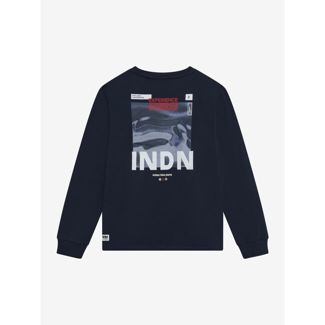 T-Shirt LS Backprint Indian /7845/Deep Navy