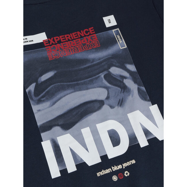 T-Shirt LS Backprint Indian /7845/Deep Navy