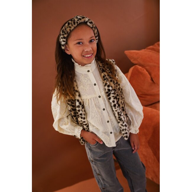 Didi Flo girls faux fur gilet with closure 900 Animal