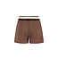 Faylinn Flo girls faux leather short with fancy jacquard rib WB 470 Choco