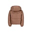 Aukje Flo girls short puffer hooded jacket 470 Choco