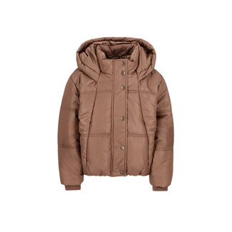 Like Flo Aukje Flo girls short puffer hooded jacket 470 Choco