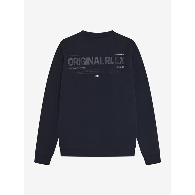 Loose Fit Sweat Badge Brushed Dark Navy 7599 Navy