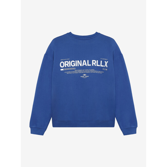 Loose Fit Sweat Badge Brushed Blue 7642 Fresh Cobalt