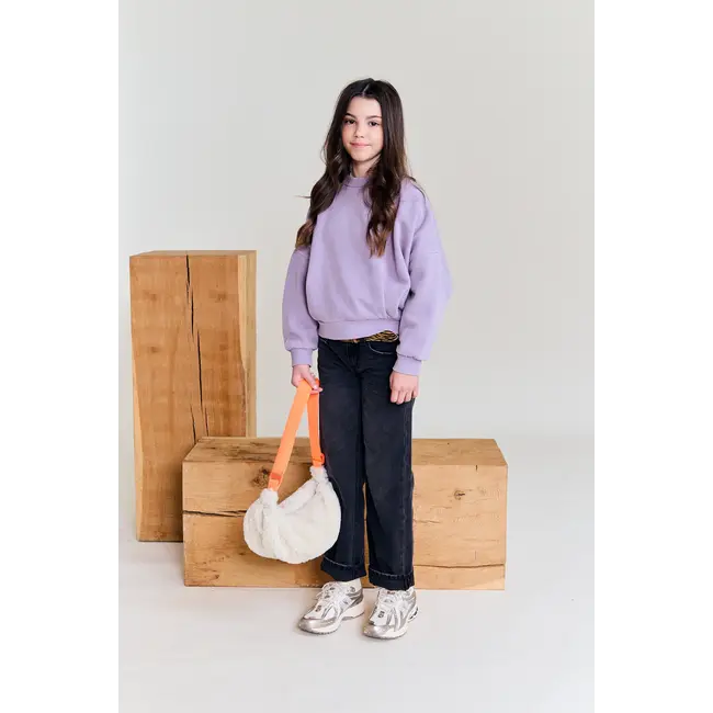 lys sweater square cosy /000682 - purple ash