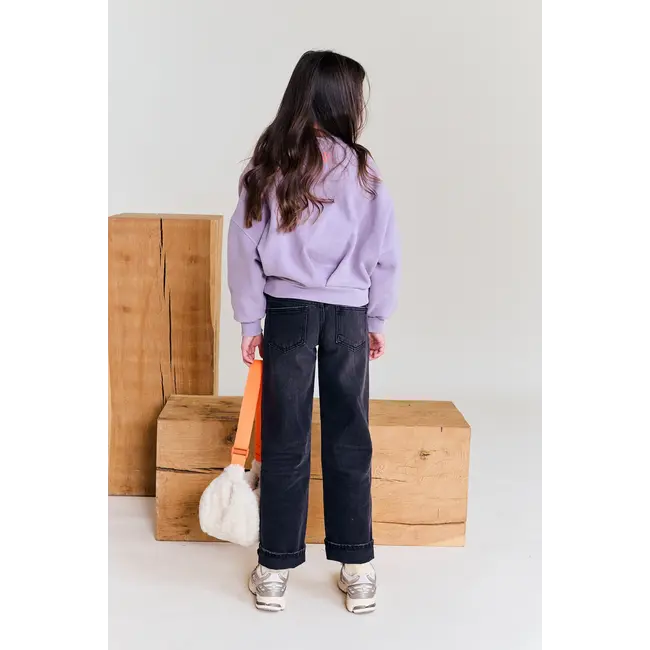lys sweater square cosy /000682 - purple ash