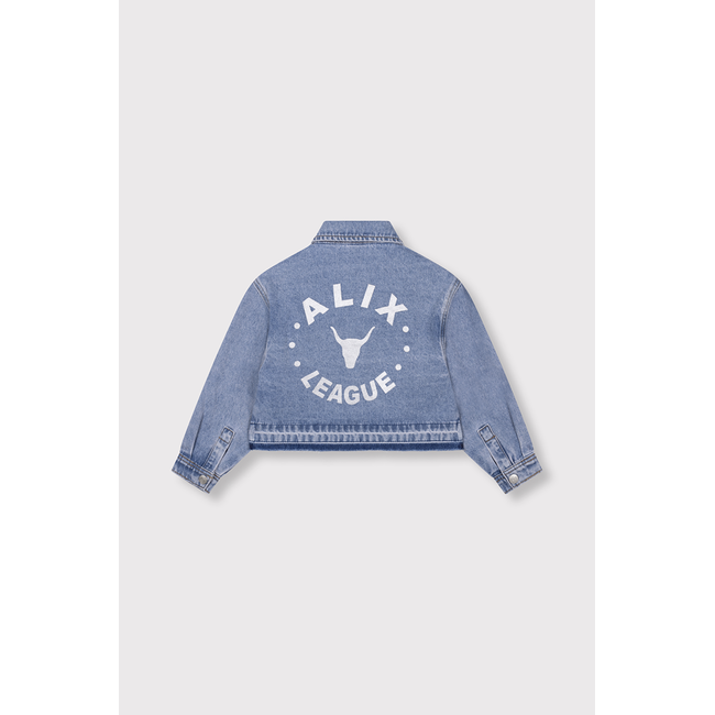 kids woven flowy denim blouse 197 Mid Denim Blue