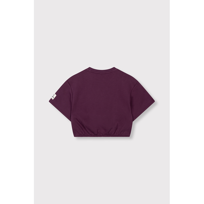 kids knitted cropped T-shirt 517 Aubergine
