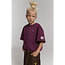 kids knitted cropped T-shirt 517 Aubergine