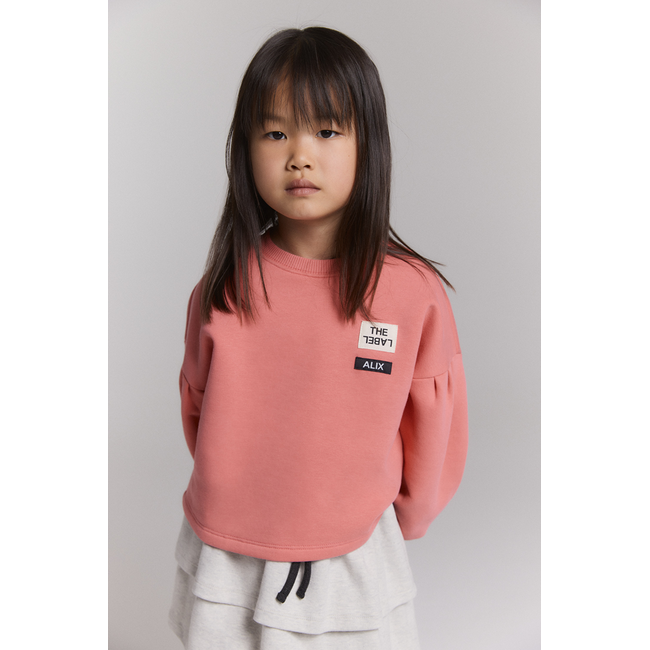 kids knitted cropped sweater 328 Bright Coral