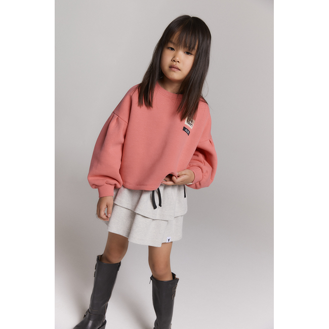 kids knitted cropped sweater 328 Bright Coral