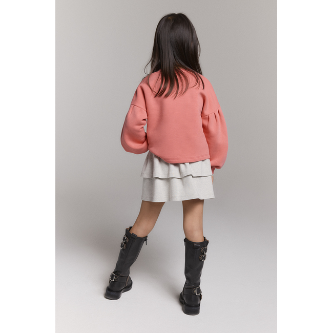 kids knitted cropped sweater 328 Bright Coral