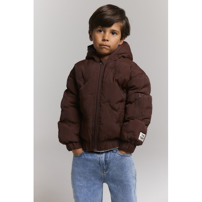 kids woven Alix quilted coat 659 Warm Brown