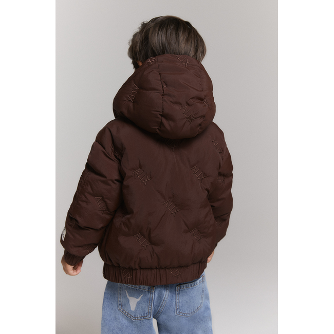 kids woven Alix quilted coat 659 Warm Brown