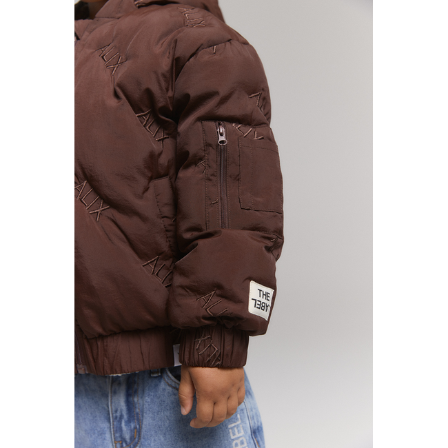 kids woven Alix quilted coat 659 Warm Brown