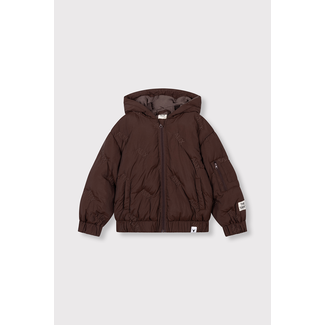 Alix the Label kids woven Alix quilted coat 659 Warm Brown