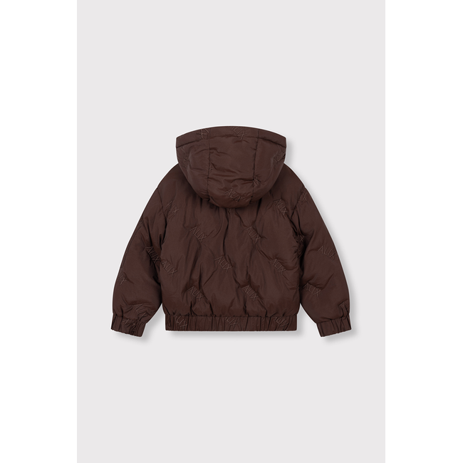 kids woven Alix quilted coat 659 Warm Brown