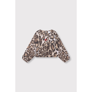 Alix the Label kids woven jaguar cropped sweater 601 Animal