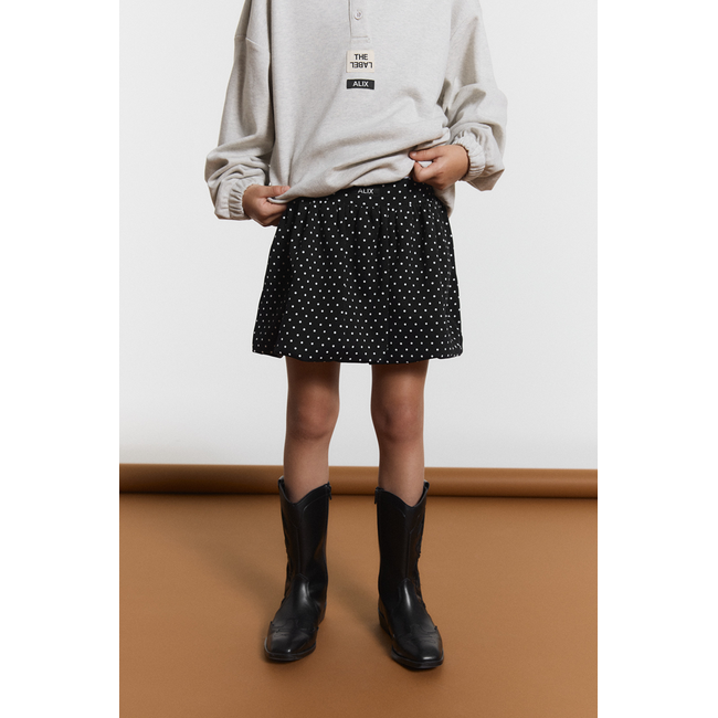 kids woven dot skirt 998 Black/White