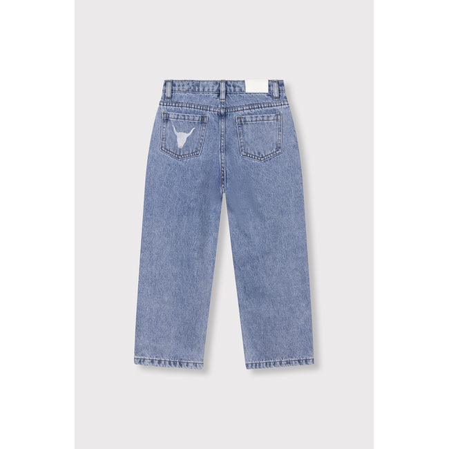 kids woven flowy denim pants 197 Mid Denim Blue