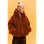 kids woven fur coat 666 Cognac