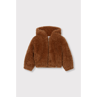 Alix the Label kids woven fur coat 666 Cognac