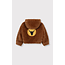 kids woven fur coat 666 Cognac