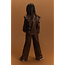 kids knitted shiny ruffle blouse 659 Warm Brown