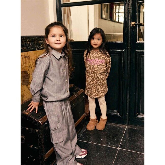 Wide Fit Pinstripe  Grey 1261 Mid Grey Melange