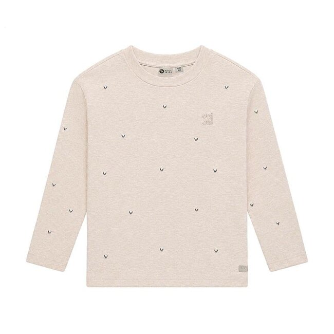 T-shirt Longsleeve Studs  Sand 1611 Mother of Pearl