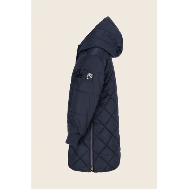 Arinda Flo girls midi hooded jacket with zipper at sideseam 190 Navy